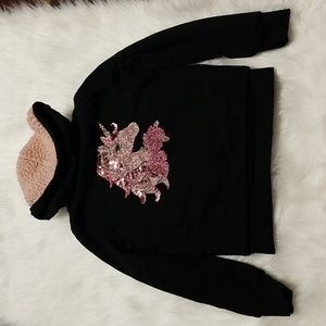 Girls Sherpa lined zip hoodie size 7/8